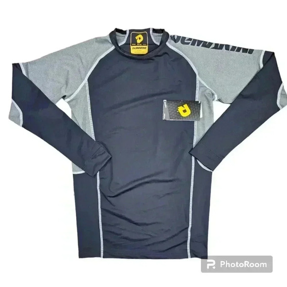 NWT DeMarini compression baseball swing shirt black and gray #WTD100172 M or XL - Picture 3 of 10